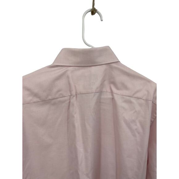 Hugo Boss Gerald Shirt Button Tiny Pink White Check Cotton Size 17 - Picture 5 of 10